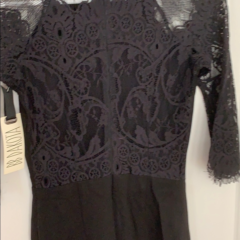 BB Dakota Black Lace 3/4 Sleeve Dress - Picture 4 of 4